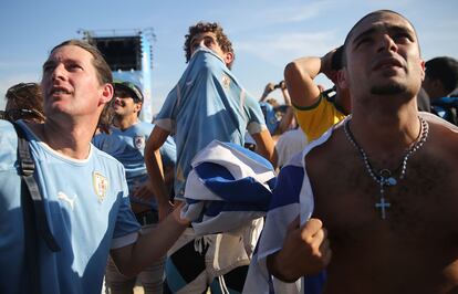 selección de Uruguay, durante un partido contra Italia en la Copa Mundial de 2014