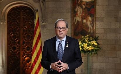 Quim Torra durant el seu discurs de Cap d'Any.