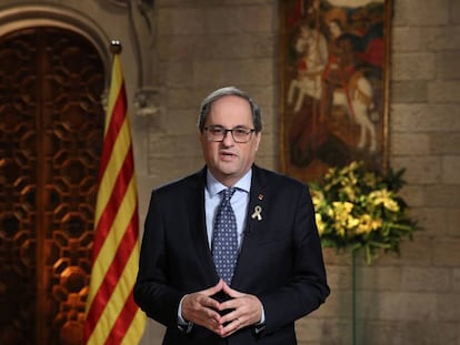 Quim Torra durant el seu discurs de Cap d'Any.