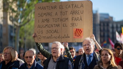 Manifestación por la situación del catalán Sant Jordi