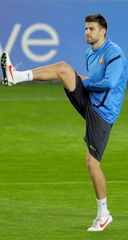 Piqué, en un entrenamiento.