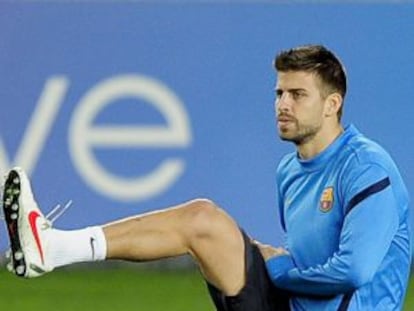 Piqué, en un entrenamiento.
