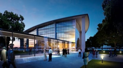 Así será el edificio diseñado por Norman Foster para ampliar el Palau de Congressos de Valencia.
