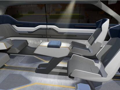 Interior del coche del futuro diseñado por el Grupo Antolín. 