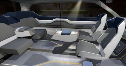 Interior del coche del futuro diseñado por el Grupo Antolín. 