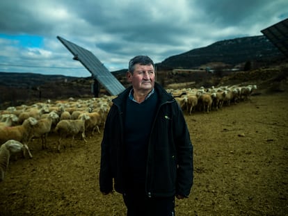 José Antonio Palomero, ganadero de ovejas en Cantavieja, y a favor del proyecto de parques eólicos. Samuel Sánchez