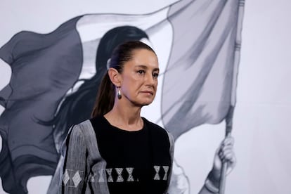Claudia Sheinbaum durante la conferencia de prensa, en Palacio Nacional, en Ciudad de México, el 13 de mayo 2025. 