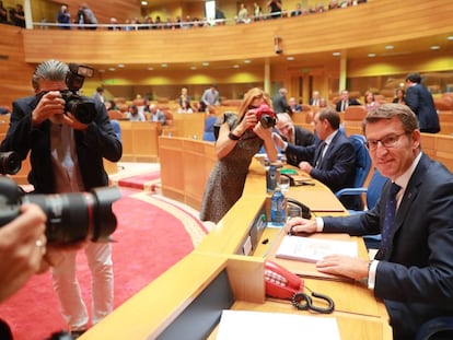 Feijóo, en el Parlamento gallego, en octubre de 2017.