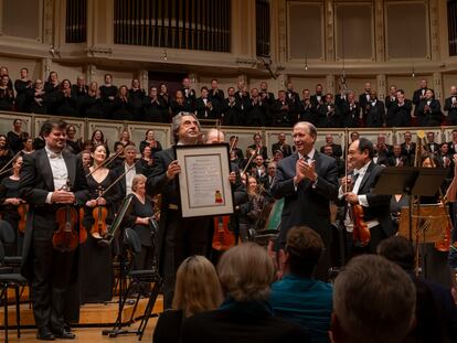 Riccardo Muti, director musical de la orquesta sinfónica de Chicago, se despide de su cargo el viernes 23 de junio de 2023, tras dirigir la Missa solemnis’, de Beethoven.