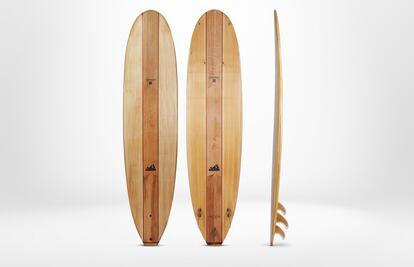 Glenmorangie, en colaboración con Grain Surfboards of Maine, ha creado una exclusiva edición limitada tablas de surf fabricadasa mano con duelas de madera de barricade whisky recicladas. Cada tabla une elmaterial distintivo de Grain, el cedro blancodel norte cultivado en Maine y el cedrorojo occidental recuperado, con madera de12 duelas de roble de Glenmorangie, que equivalen a media barrica de whisky. Las tablas están fabricadas enteramente de madera y meticulosamente ensambladas para respetar las vetas.