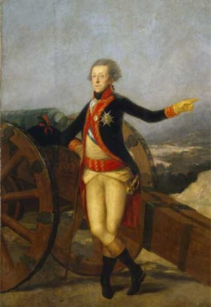 <i>El general Ricardos, ante su cañón de batalla,</i> de Goya.
