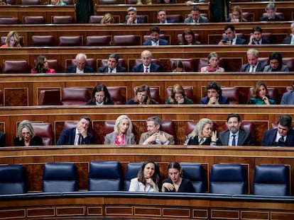 El Congreso de los Diputados durante la sesión del 7 de marzo de 2023, para la votación sobre la toma en consideración de la reforma presentada por el PSOE para la ley del ‘solo sí es sí’.