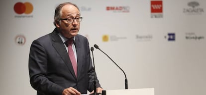 El presidente de Iberia, Luis Gallego, durante su intervencion en el Summit Shopping Tourism & Economy.