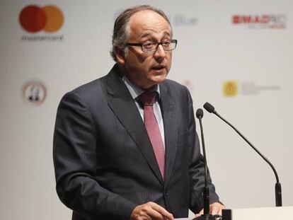 El presidente de Iberia, Luis Gallego, durante su intervencion en el Summit Shopping Tourism & Economy.