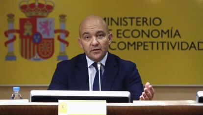 El secretario de Estado de Comercio, Jaime García-Legaz, este miércoles en rueda de prensa.