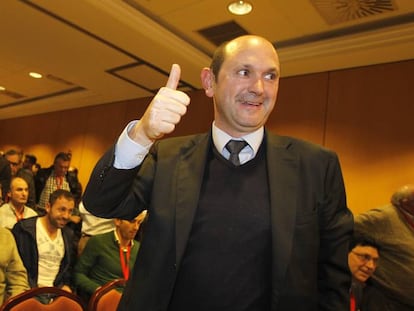 Rafael Louzán, cuando fue elegido presidente del fútbol gallego en 2014.
