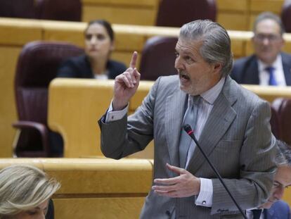 El ministro de Educaci&oacute;n, &Iacute;&ntilde;igo M&eacute;ndez de Vigo, durante una intervenci&oacute;n en el Pleno del Senado.