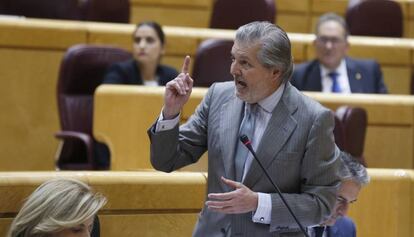 El ministro de Educaci&oacute;n, &Iacute;&ntilde;igo M&eacute;ndez de Vigo, durante una intervenci&oacute;n en el Pleno del Senado.