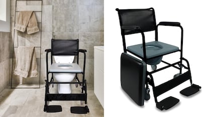 Este otro modelo de silla de ruedas está diseñado para personas con incontinencia urinaria y con avanzada edad.