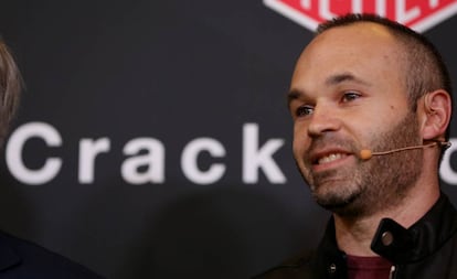 Iniesta, durant un acte promocional a Barcelona.