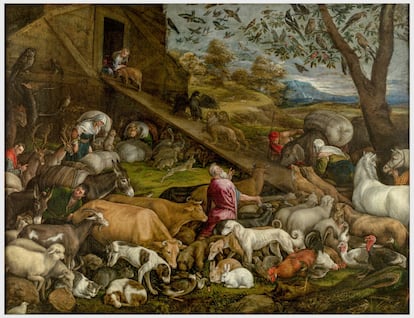 'Entrada de los animales en el arca de Noé', de Jacopo Bassano (hacia 1570, óleo sobre lienzo), de la colección del Prado.