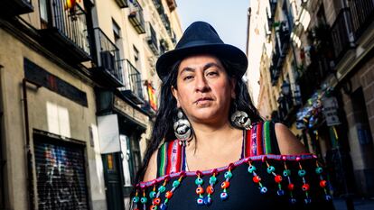 Adriana Guzmán, Bolivian leader of community feminism, photographed in Madrid’s Las Letras neighborhood.