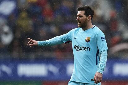 Messi, en el &uacute;ltimo partido del Bar&ccedil;a en Ipurua. 