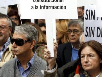 Concentraci&oacute;n de periodistas en Madrid.