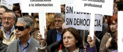 Concentración de periodistas en Madrid.