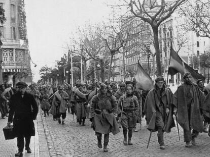 Entrada del ejército franquista en Barcelona el 26 de enero de 1939.