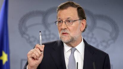 El presidente en funciones, Mariano Rajoy, en La Moncloa este jueves.