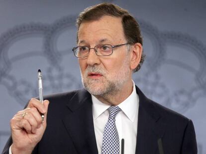 El presidente en funciones, Mariano Rajoy, en La Moncloa este jueves.