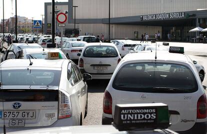 Taxis en la ciudad de Valencia.