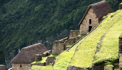 Construcciones escalonadas en la ciudadela inca de Machu Picchu.