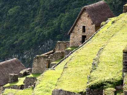 Construcciones escalonadas en la ciudadela inca de Machu Picchu.