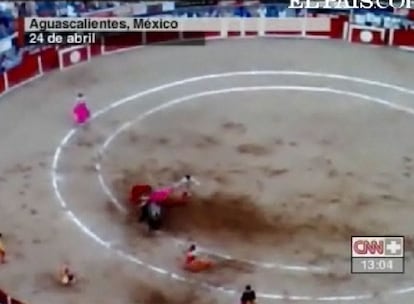 Cogida a Jos toms en la Plaza de Toros de Aguascalientes