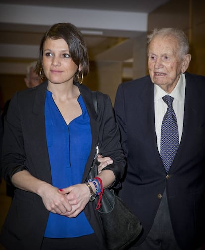 Inés Zorreguieta con su padre, Jorge, en junio de 2018.