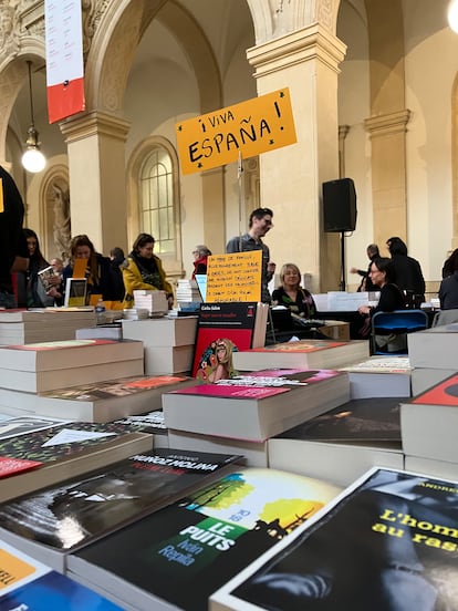 Pequeño homenaje a la literatura española en una de las librerías del Palais de la Bourse.