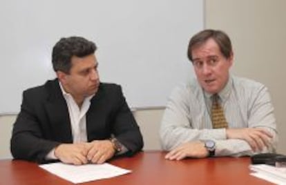 Barmak Meftah, consejero delegado de AlienVault (izquierda), junto a Alberto G&oacute;mez, socio director de Adara.