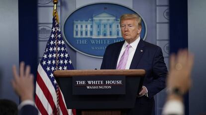 El presidente de Estados Unidos, Donald Trump, en la Casa Blanca, el pasado 10 de abril.