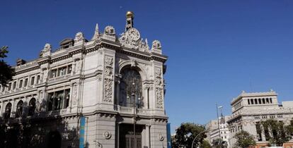 Fachada del Banco de España, en Madrid.