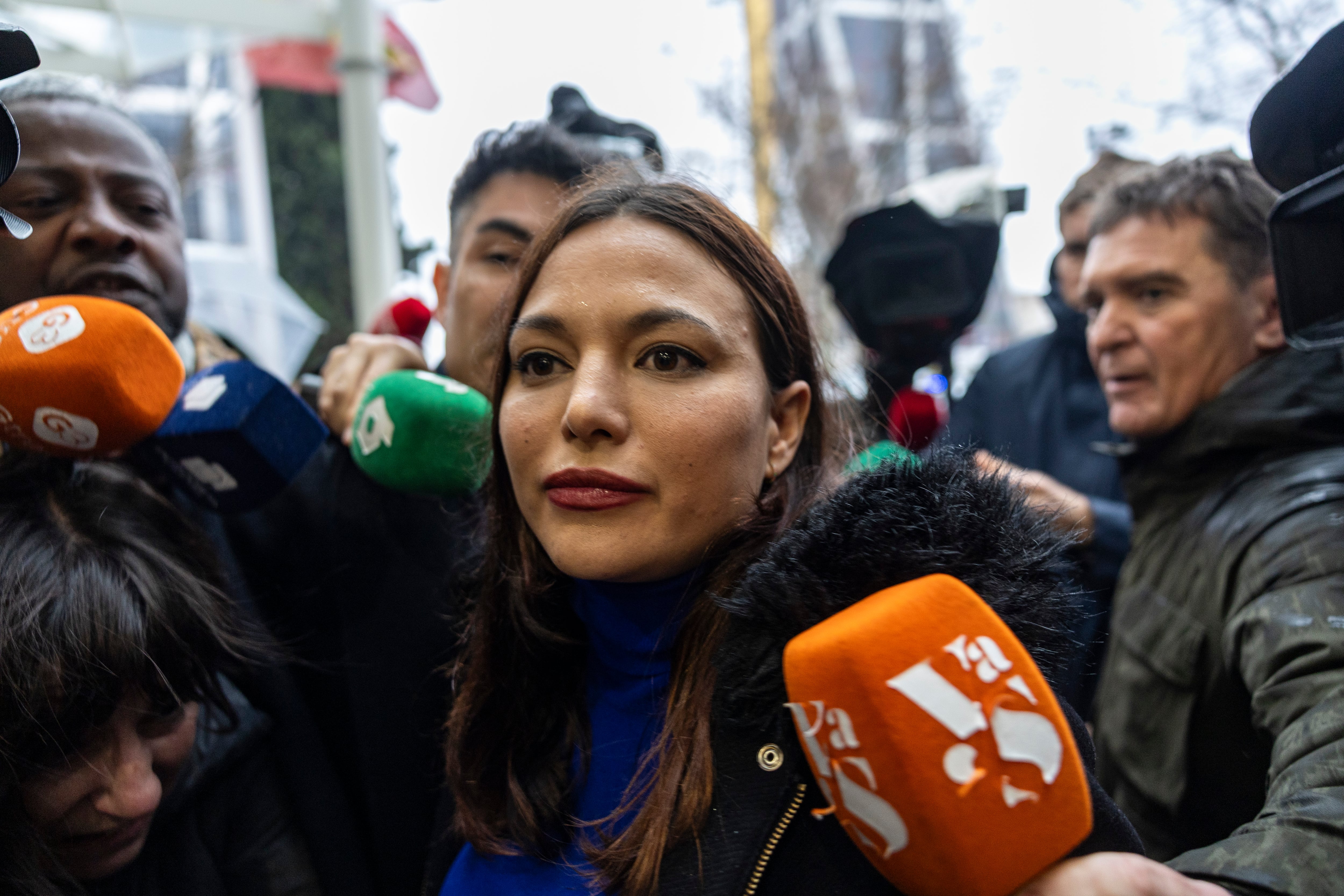 Elisa Mouliaá, en los juzgados de Plaza Castilla de Madrid en febrero.
