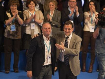 Alberto Fabra y Mariano Rajoy, en el Palau de la Música de Valencia.