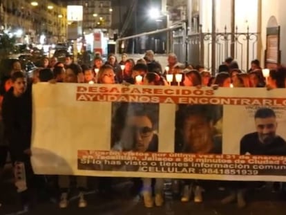 A protest in Naples demanding the return of the missing men.
