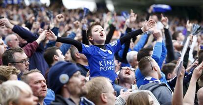 Torcedores do Leicester na partida contra o Southampton.