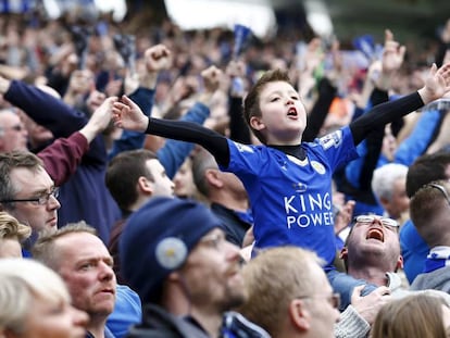 Aficionados del Leicester en el partido contra el Southhampton.