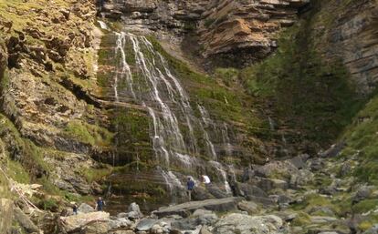 La cascada Cola de Caballo, casi sin agua a mediados de septiembre 2020.