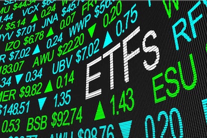 Pantalla con un anuncio de ETF