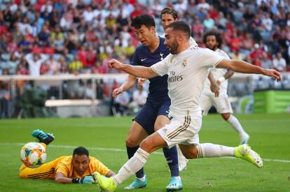 Carvajal, Navas y Son Heung-Min, en un momento del partido.