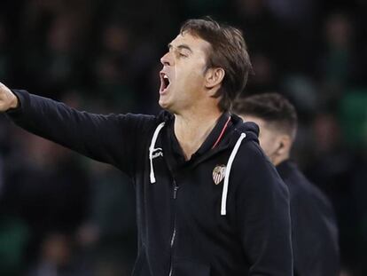 Lopetegui, en el derbi ante el Betis.